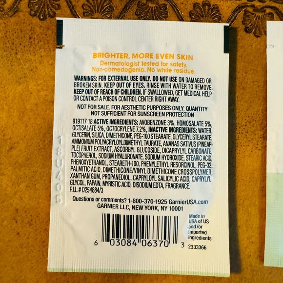 Garnier Green Labs Pinea-C Brightening Serum Cream 15 Samples .05 fl oz Each NEW - Picture 4 of 4